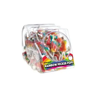 Rainbow Pecker Pops 72 Count Fishbowl