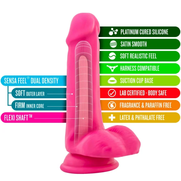 Blush Neo Elite 6 Inch Silicone Dual Density Suction Cup Dildo