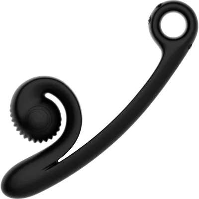 Snail Vibe Curve Silicone Rechargeable Waterproof Dual Stimulation Vibrator Black