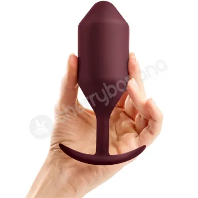 B Vibe Snug Plug 5 Red Large Weighted Wearable Butt Plug