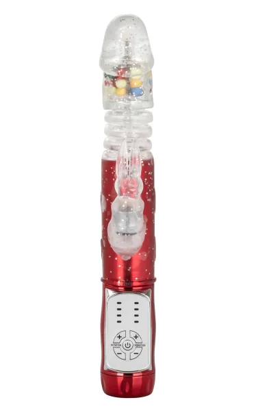 Naughty Bits Cumball Machine Thrusting Jack  Rabbit Vibrator - Red