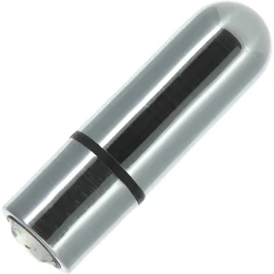 PowerBullet First Class Mini Bullet Vibrator With Crystal Button Key Chain Pouch Silver