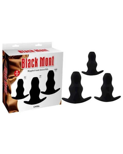 Rippled Anal Juicer Kit - Black - 6.1 Inch