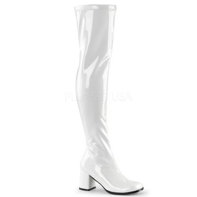 3 inches Block Heel Gogo Over the Knee Boot Str Pat Side Zip