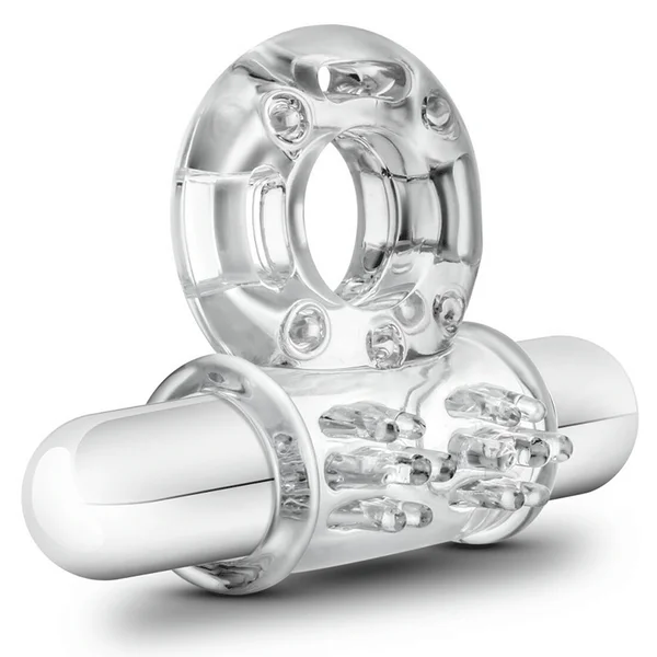Stay Hard 10 Function Clear Vibrating Bull Cock Ring by Blush Novelties — image 3 of 7