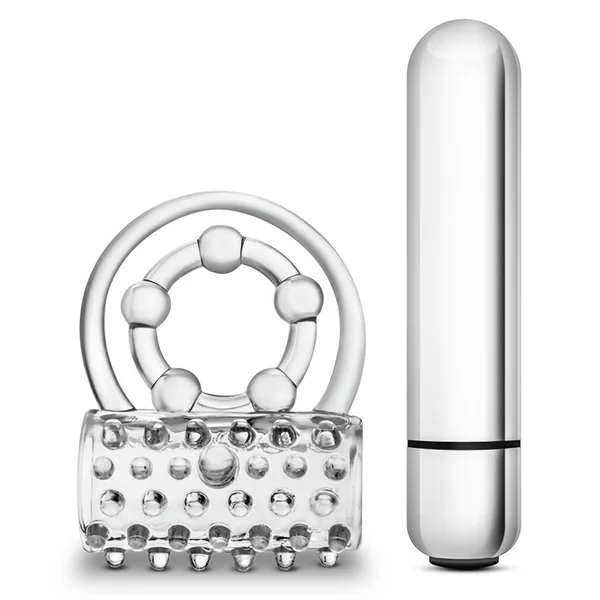 Stay Hard Vibrating Super Clitifier Clear Cock Ring With Bullet by Blush Novelties — image 4 of 5