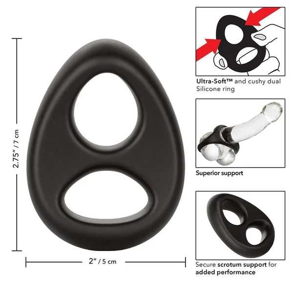 Ultra Soft Tear Drop Silicone Dual Cock & Ball Ring by Cal Exotics — image 7 of 10