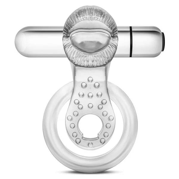 Stay Hard 10 Function Vibrating Clear Tongue Cock and Ball Ring by Blush Novelties — image 2 of 6