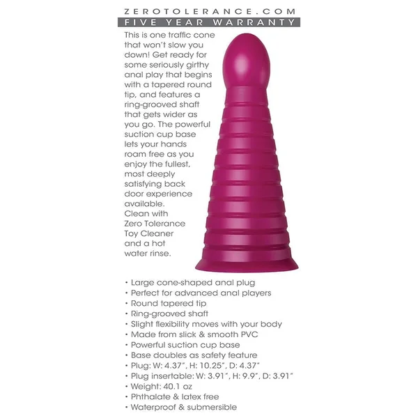 Everest 10 Inch Oversized Purple Butt Plug by Zero Tolerance — image 5 of 6