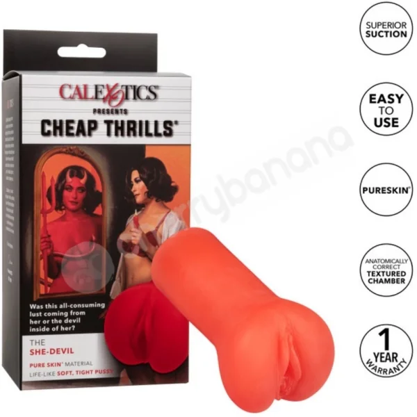 Cheap Thrills The She-Devil Red PureSkin Suction Masturbator