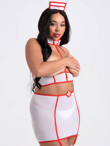 Lovehoney Fantasy Plus Size Racy Open-Cup Nurse Costume