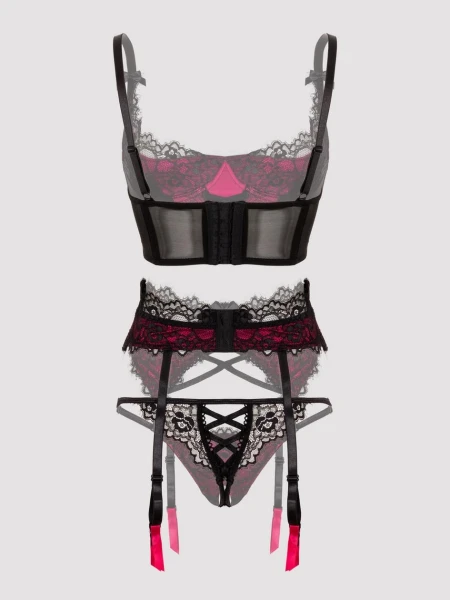 Lovehoney Plus Size Boudoir Belle Cherry Quarter Cup Bra Set