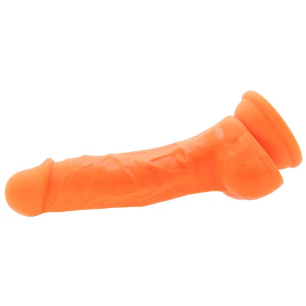 Neo Elite - 7.5 Inch Silicone Dual Density Cock  With Balls - Neon Orange