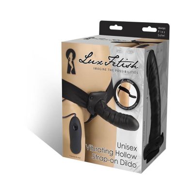 Lux Fetish Unisex Vibrating Hollow Strap On Dildo