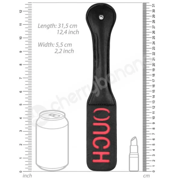 Ouch! Black Faux Leather Paddle "Ouch" Impression