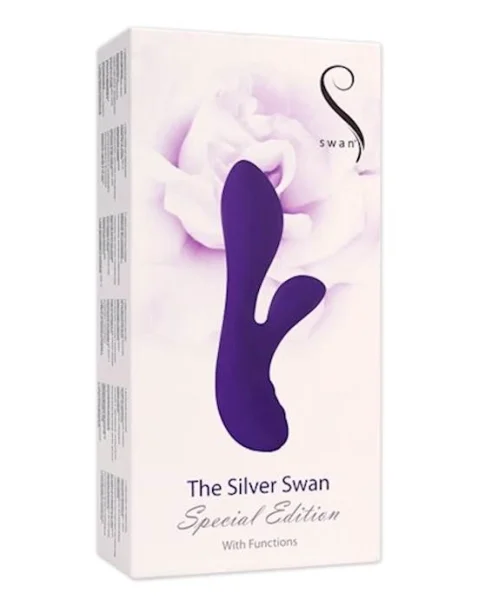 The Silver Swan Special Edition Rabbit Vibrator - Purple - 6.6 Inch