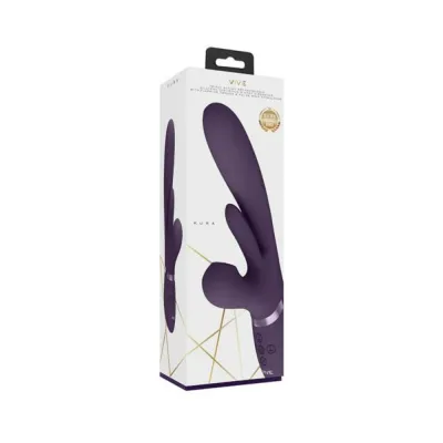 G Spot Vibrators Vive Kura Rechargeable Thrusting Silicone G spot Vibrator With Flapping Tongue And Pulse Wave Stimul