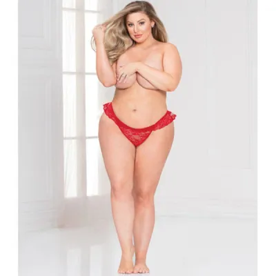STM 11145X Lace Ruffle Thong Queen