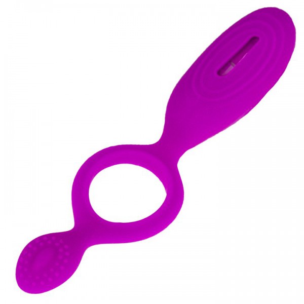 Bondara Magenta Silicone Dual Pleasure Vibrating Cock Ring