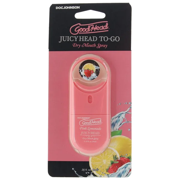 GoodHead Juicy Head Dry Mouth Spray To-Go .30 oz By Doc Johnson - Pink Lemonade