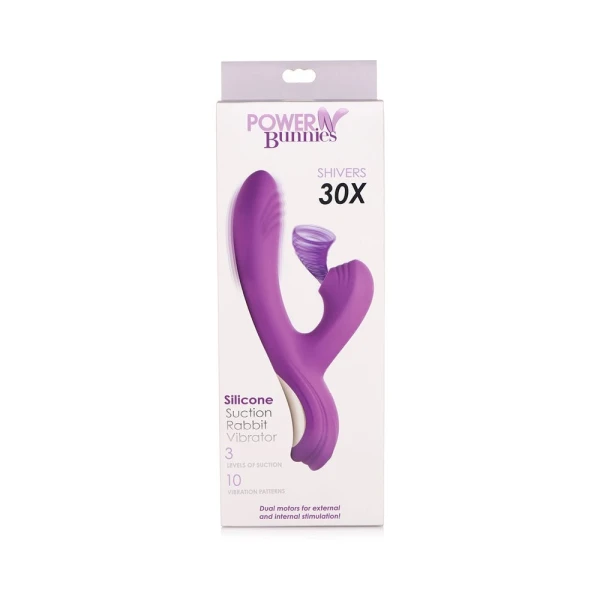 Power Bunny Shivers Suction Dual Stimulator Purple — image 7 of 7