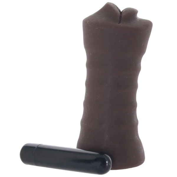 EnLust Krystal Open Ended Vibrating Mouth Penis Masturbator By Blush - Chocolate