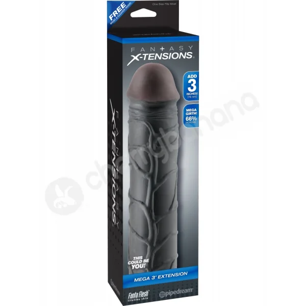 Fantasy X-tensions Black Mega 3'' Extension Penis Sleeve