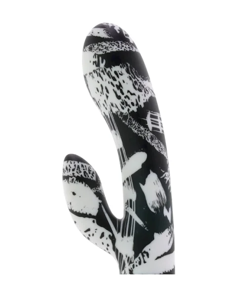 Hype Dual Wand Rabbit Vibrator - Black / White — image 2 of 13