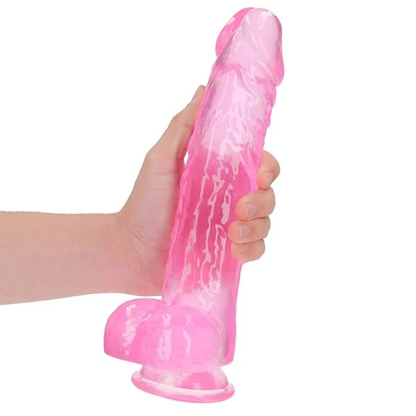 RealRock 10-Inch Crystal Clear Dildo with Balls