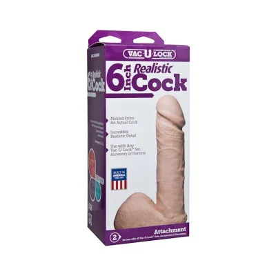 Realistic Cock 6 Inch Vac u lock Flesh 6 Inch