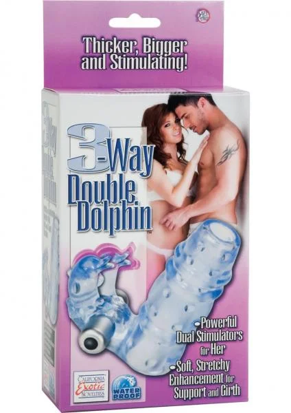 3 Way Double Dolphin Blue Waterproof Vibrator — image 7 of 8