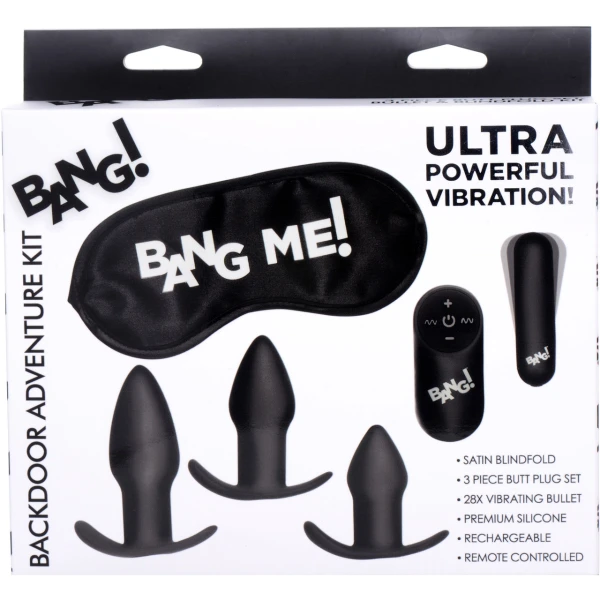 Backdoor Adventure Remote Control 3 Piece Butt Plug Vibe Kit