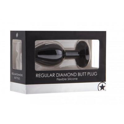 Regular Diamond Butt Plug Black