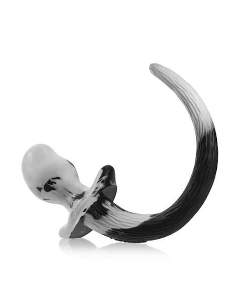Puppy Tail Buttplug - Pug - 3.25 Inch - White/black - Small