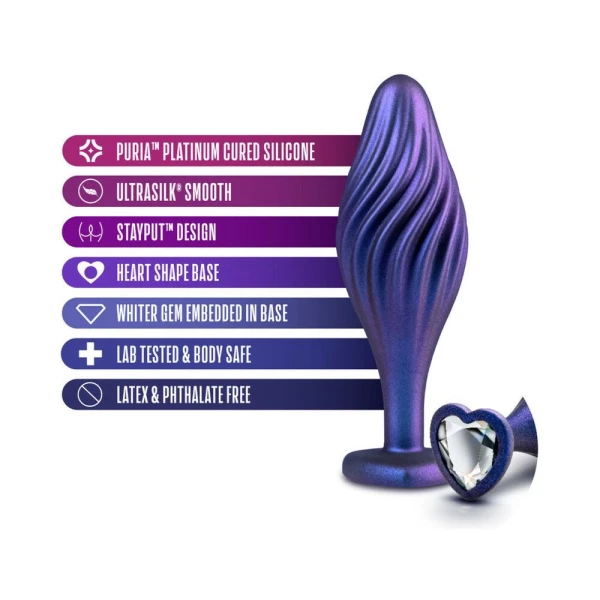 Anal Adventures Matrix - Swirling Bling Plug -  Sapphire