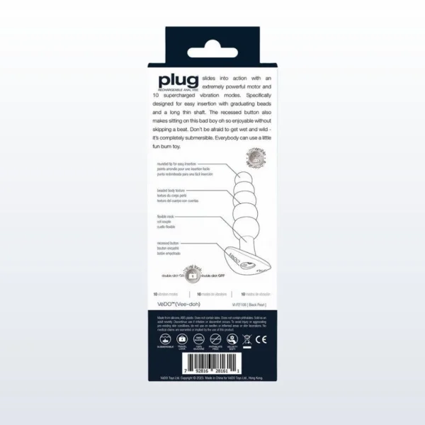 VeDO Plug Vibrating Butt Plug - Black
