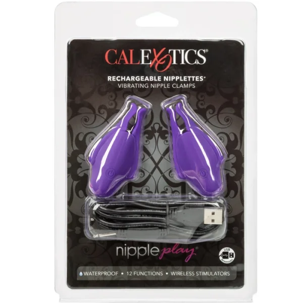 CalExotics Rechargeable Nipplettes Vibrating Nipple Clamps