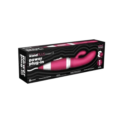 Bodywand Wand Plus Rabbit 8 Power Plug in Silicone Vibe Pink