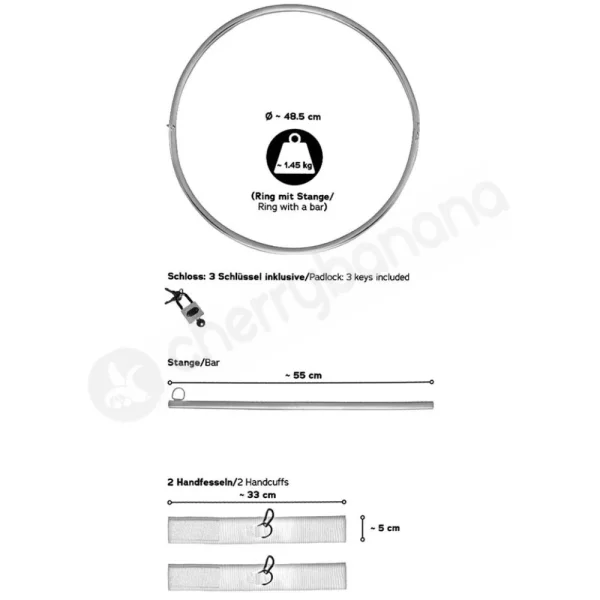 You2Toys Bondage Ring With Cuffs Padlock & Keys