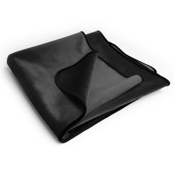 Fascinator Travel Throw Moisture-Proof Sensual Blanket - Microvelvet Black 53" x 36"