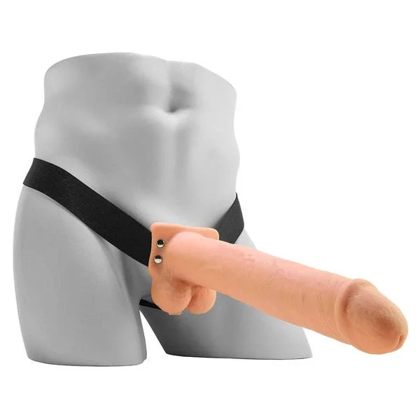 Fetish Fantasy 11 in. Hollow Rechargeable Strap-On with Balls