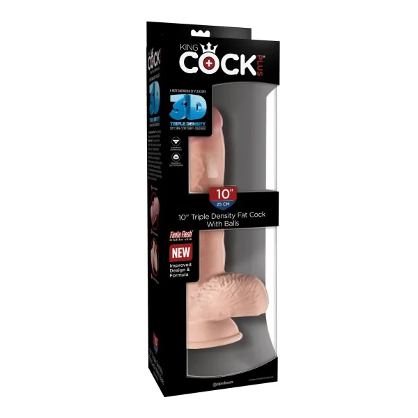 King Cock Plus 10 Inch Triple Density Fat Cock With Balls