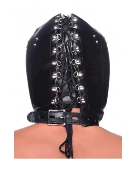 Muzzled Universal Bdsm Hood With Removeable Muzzle