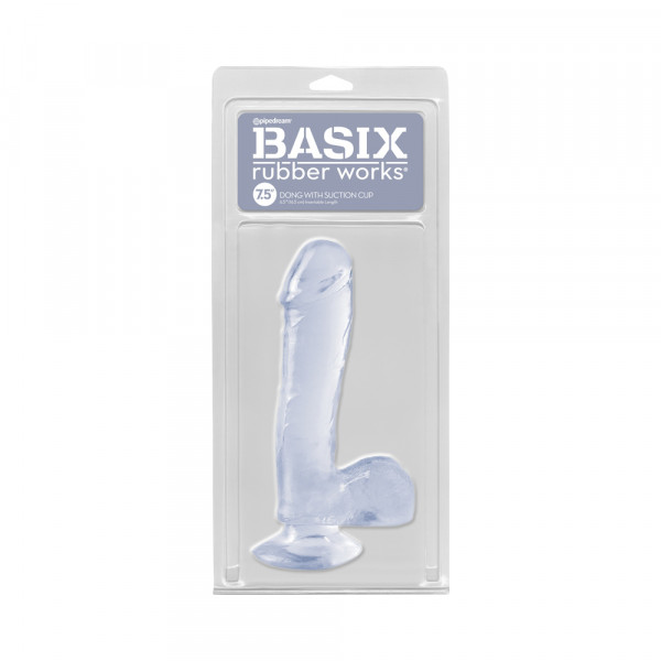 Basix Dong Suction Cup 7.5 Inches Clear