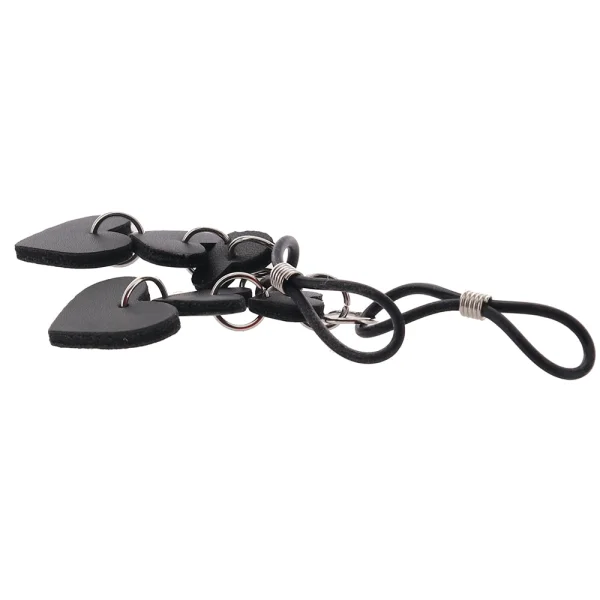 Sex & Mischief Heart Nipple Ties By Sportsheets - Black & Silver