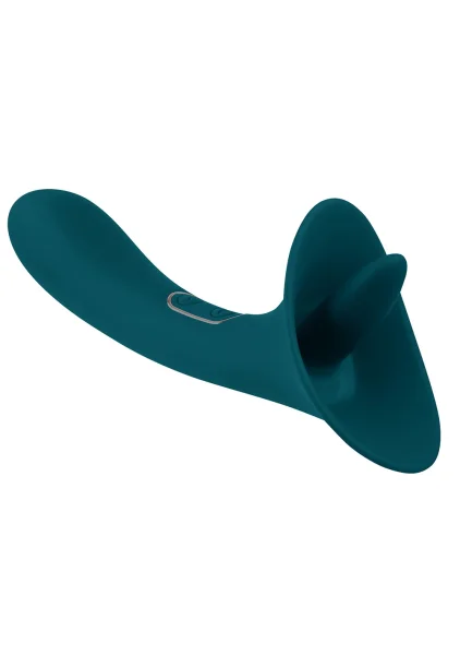Playboy Pleasure True Indulgence Rechargeable Silicone Double Ended Tongue Stroking Vibrator - Teal