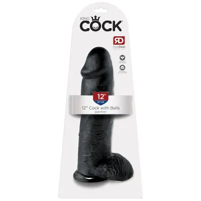 King Cock 12 Inch Cock With Balls Black