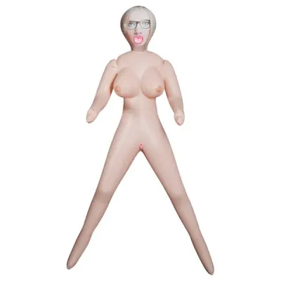 Excellent Power Beverly Lim Inflatable Blonde Love Doll with Glasses