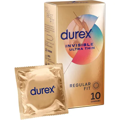 Durex Invisible Condoms Ultra Thin Pack of 10
