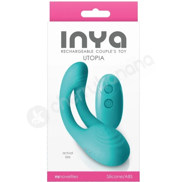 Inya Utopia Teal Couples Dual Stimulation Multi-Use R/C Vibe